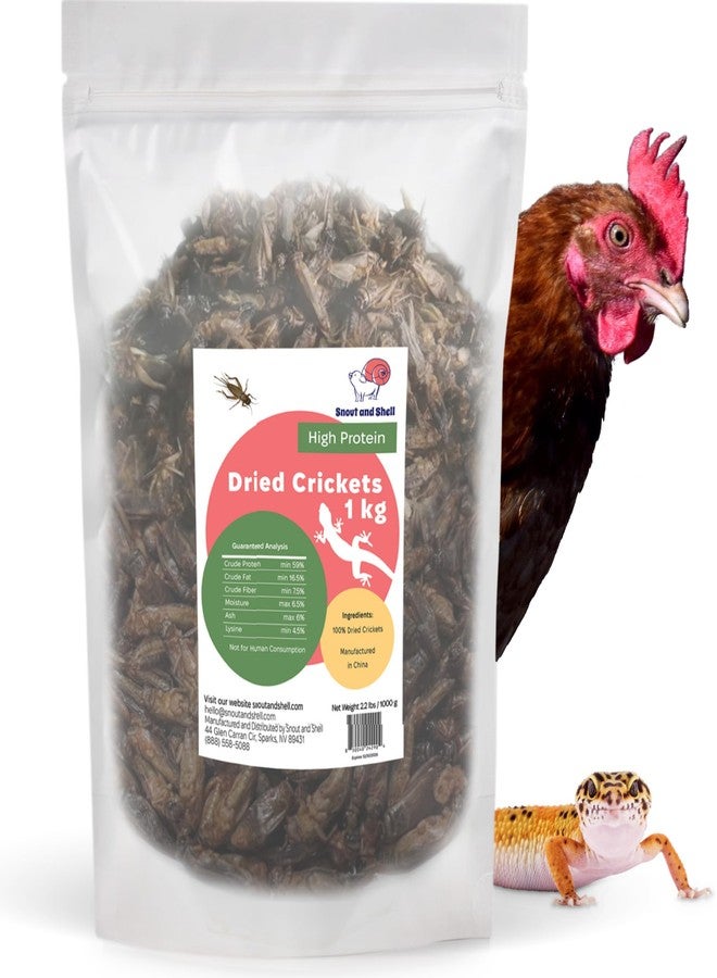 Snout and Shell Dried Crickets (2.2 lbs) for Reptiles, Birds, and Small Pets - Natural Insect Food with Essential Nutrients - 1 kg - Image 2